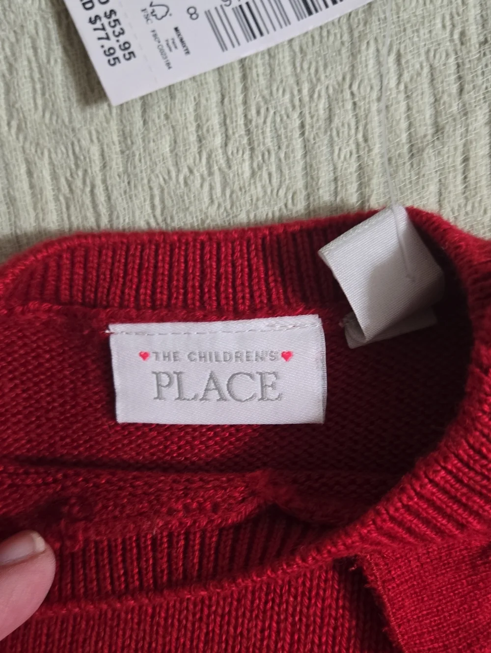 Children's Place Girls Red Knit Baby Dress with Bows Size 6-9 mo NWT - Picture 5 of 9